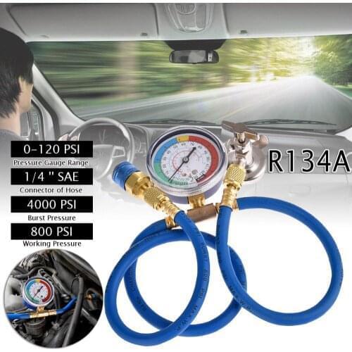 Car Air Conditioning Repair Tool R134a Air Conditioner Fluoride Tube Quick Release Refrigerant Connector Cold Pressure Gauge