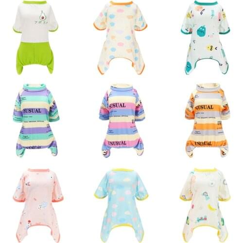Cute Pet Jumpsuit Dog Pajamas For Cat sleepwear Leisure Overalls for Small Meddle Dogs Clothes Chihuahua Costume Ropa Para Gato