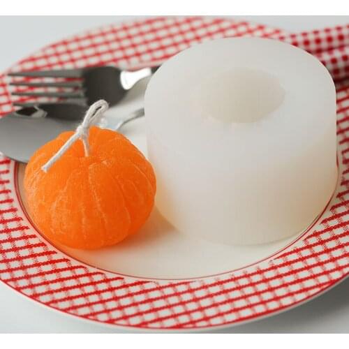 Simulation Fruit Orange Cute Candle Mold for Candle Making Aromatherapy Gypsum Mold Candles Molds Silikone Halloween