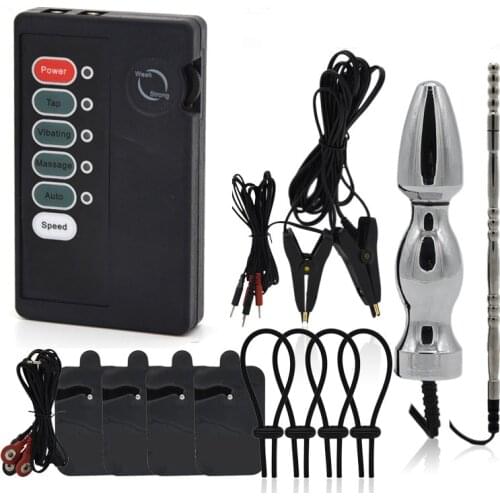 Electric Shock Set Electro Shock Host Therapy Massager Medical Themed Sex Toys Aanl Plug Nipple Clamps Penis Ring Stimulation
