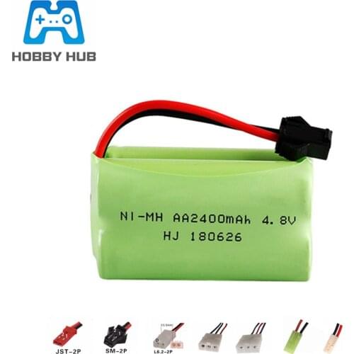 4.8V 2400mAh NIMH Battery For RC Toy car boats Tanks Robots Guns parts NI-MH 4.8v AA battery pack 1pcs