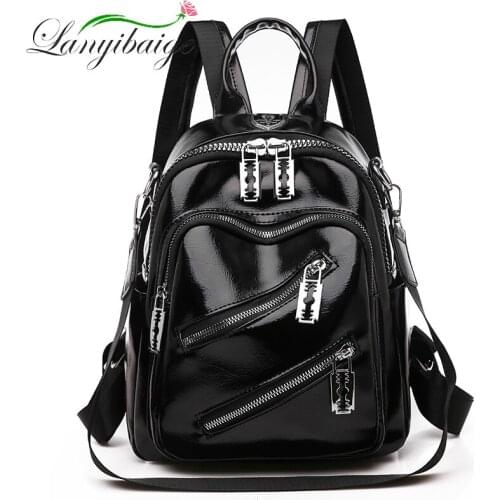LANYIBAIGE 2020 New Women Back Pack Soft Leather Backpack for Teenage Girls Casual Female Large Sac Travel Ladies Bagpack