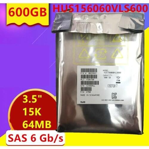 New HDD For Hgst Brand 600GB 3.5" 15K SAS 6 Gb/s 64MB For Internal HDD For Enterprise Class HDD For HUS156060VLS600