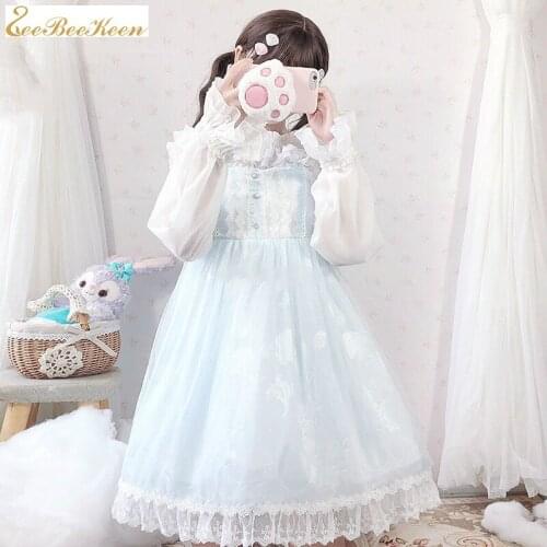 Adult Spring And Summer New Style Dress princess dress Lolita JSK Dress Blue lolita Girl Sweet Lolita Dress Women lolita top