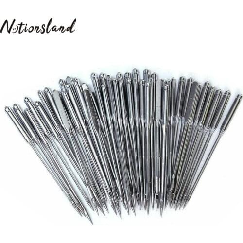 50Pcs/Set Home Sewing Machine Needles Ball Point Head 11/75 12/80 14/90 16/100 18/110 Silver Steel Needles Sewing Machines Part