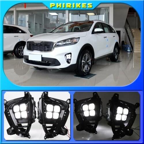 LED Fog Lights Lamp Daytime Running Light for KIA Sorento 2018 2019 2020 Front Bumper prime FogLight 2Pcs DRL Day Light