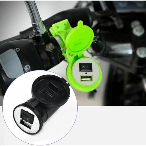 1pc Motorcycle Electric Vehicle Mobile Phone Charger USB Waterproof Universal 12V Charge Accessories For Kawasaki Suzuki Honda