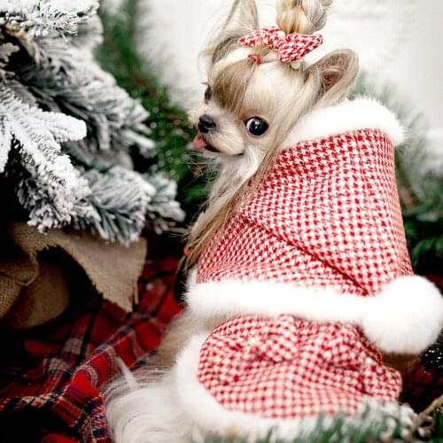 Dog Christmas Clothes Christmas Cloak Suit Pet Dog Clothes Autumn Winter Dog Cat Clothes Maltese Teddy Yorkshire Dog Costume