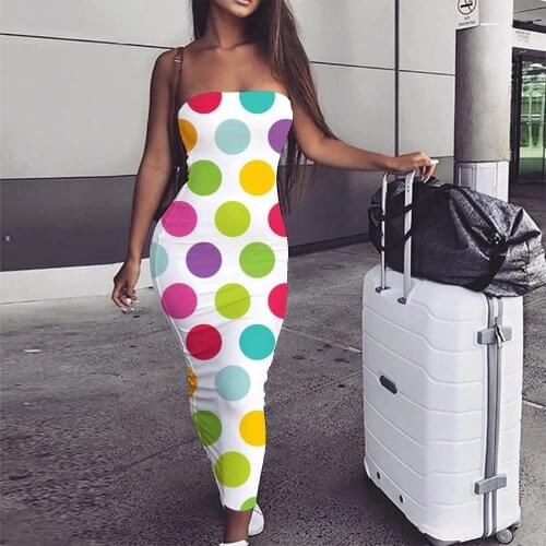 KYKU Colorful Dress Women Dots Ladies Dresses Lovely 3d Print Harajuku Boho Womens Clothing Vintage Ladies Wrap Fashion