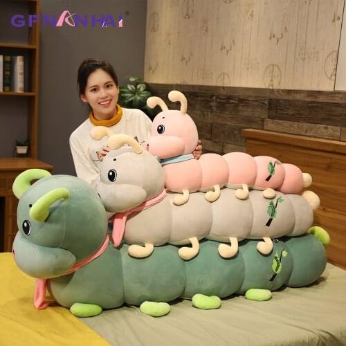 1pc 100CM Lovely Caterpillar Plush Toys Cute Stuffed Soft Animal Pillow for Children Kids Sleeping Cushion Cartoon Birthday Gift