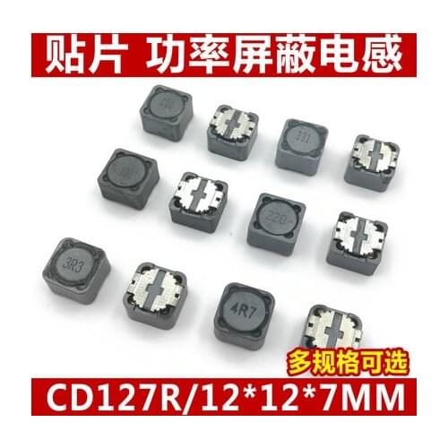 100PCS/LOT CD127 CD127R 3.3/3.7/6.8/10/15/22/33/47/68/100/150/220/330/470/680UH 12X12X7 SMD power inductor