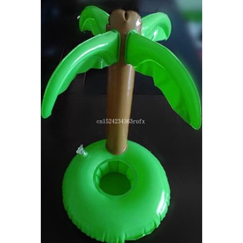 100pcs Mini Coconut Trees Floating Inflatable Drink Can Cell Phone Holder Stand Pool Bath Bathroom Beach Water Items