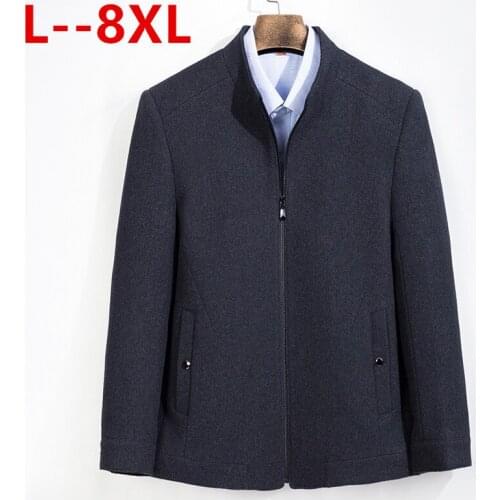 10XL 8XL 6XL 2020 Winter Wool Jacket Mens High-quality Wool Coat Casual Slim Collar Woolen Coat Mens Cotton Collar Trench Coat