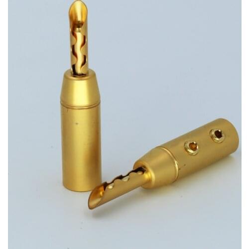 12PCS Gold Plated Z type Banana plug HIFI Speaker Banana Plug Male Connector