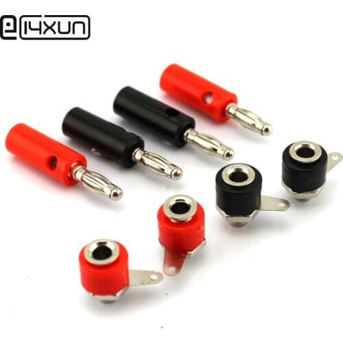 2pair 4 mm Banana Plug + Jack Solder Type Male and Female Plugs + Sockets Adaptor Connector ( red or black )