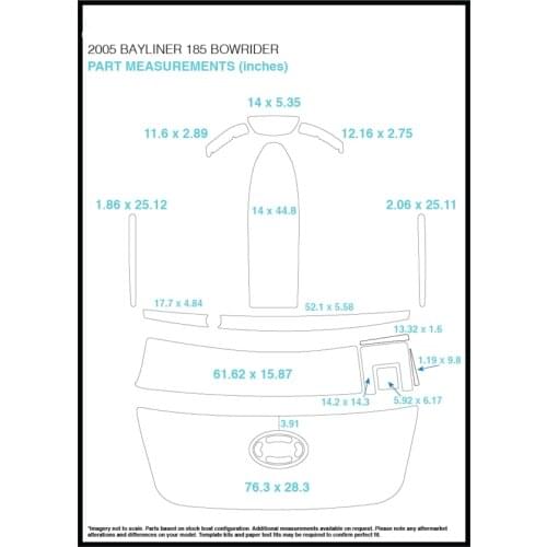 2005 Bayliner 185 Bowrider Swim Step & Cockpit Pad Boat EVA Teak Decking 1/4" 6mm