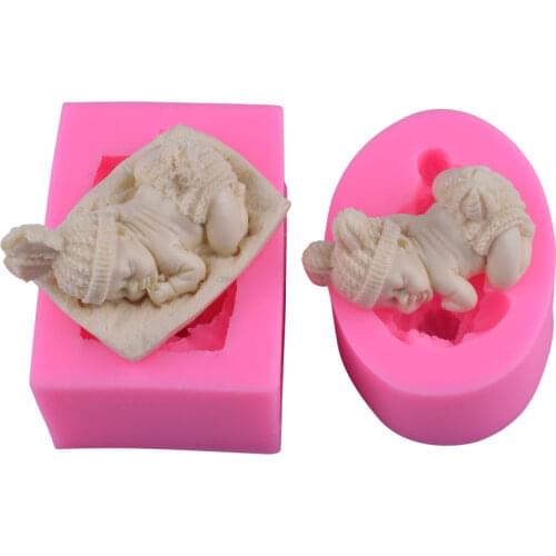 Sleeping baby shape Fondant Silicone Mold Cake decoration mould Aroma plaster mould DIY baking cake mold silicone mold