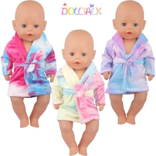 Doll Accessories Render Robe Fit 43cm Baby New Born And 17 Inch American Doll Doll Clothes Pajamas DIY Gift For Girl