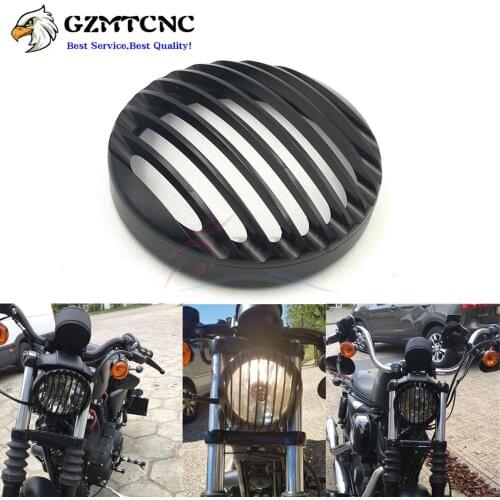 5 3/4" CNC Aluminum Grille Headlight Cover Front Light Protector Head Lamp Guard for Harley Sportster XL 883 1200 2004 - 2018