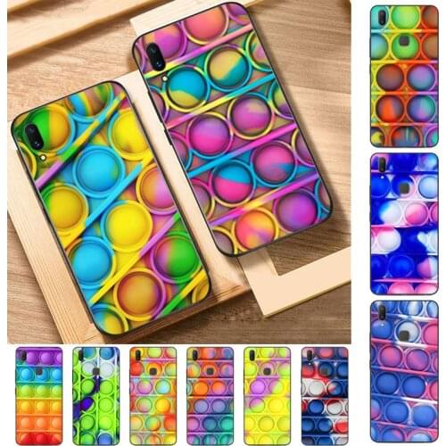 FHNBLJ Bubble Fidget Reliver Stress Phone Case for Vivo Y91C Y11 17 19 17 67 81 Oppo A9 2020 Realme c3