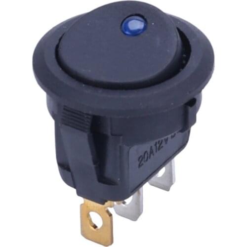 Mini SPST Round Boat 20A 12Volt Car Rocker Switch