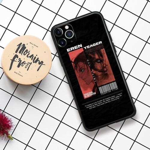 Eren Yeager Attack on Titan Anime Phone Case For IPhone 11 12 Mini Pro XS Max X XR 6s 7 8 Plus SE Soft TPU Glass Cover