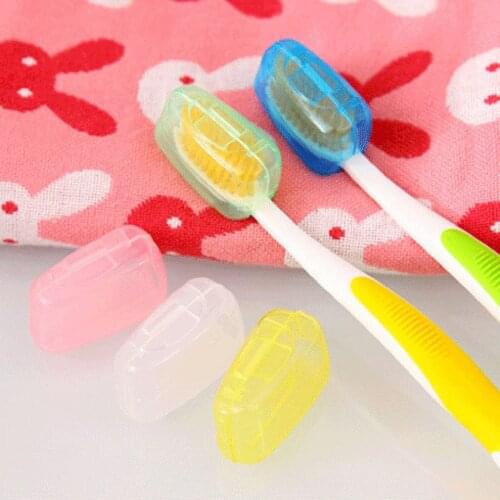 5Pcs/Set Toothbrush Heads Cover Camping Holder Brush Cap Case Set For Home Bathroom Travel Toothbrush Storage Box Random Color