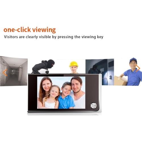 3.5 inch Digital Doorbell 120 Degree Eye Electronic Peephole LCD Color Screen Doorbell Camera Door Viewer Mini Outdoor Door Bell