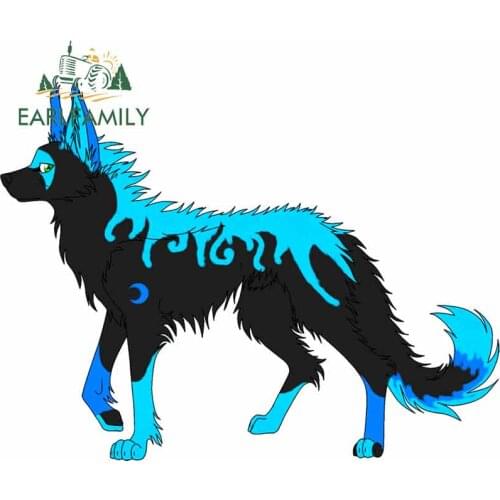 EARLFAMILY 13cm x 12.5cm Cartoon Animals Wolf Car Stickers Rear Windshield Decal Graffiti Car Accessories JDM SUV RV Decoration
