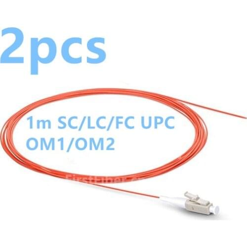 FirstFiber 2pcs 1m Pigtail LC/SC/FC/ST PC UPC OM1/OM2 Multimode Fiber Optic Pigtail 0.9mm Simplex , 1m 3m 5m 10m 15m 20m 30m