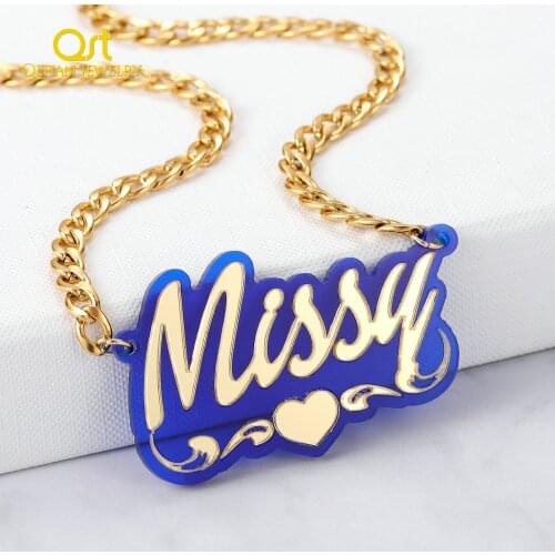 Custom Acrylic Name Necklaces For Women Kids Gifts Personalized Name Nameplates Acrylic Laser Cut Childs Jewrlry