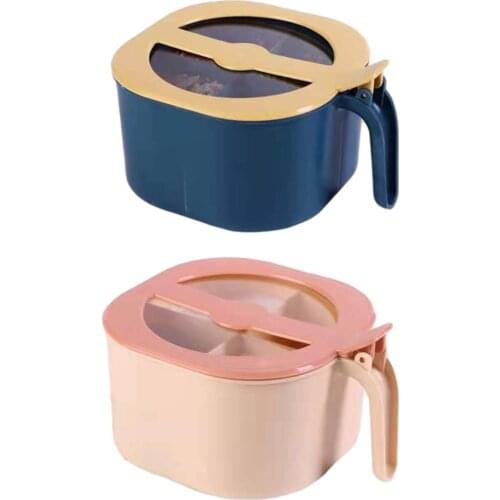 4 IN 1 Seasoning Box Salt Spice Jar Sugar Bowl With Cover Organizer Bottle Four-Compartment Household Kitchen Accessories Tools