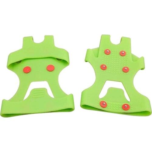 Ice Cleats Ice Grip Snow Grippers Anti Slip for Shoes and Boots Rubber Spikes Crampons with 6 Steel Studs Cleats XIN-Shi