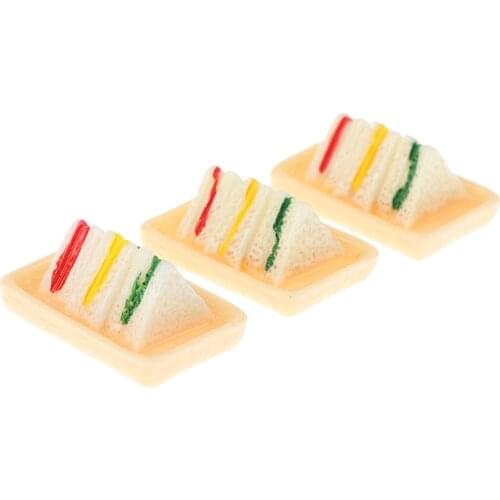 3pcs 1:12 Cute MINI Dollhouse Miniature Food Accessories Dollhouse kitchen Food Sandwich