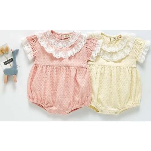 Newborn Baby Girls Jumpsuit Lace Toddler Baby Girl Cotton Triangle Romper Summer Infant Baby Girls Clothes