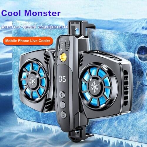 Mute Live Mobile Phone Cooler Double Fan temperature control digital display heating semiconductor refrigeration cooling Holder