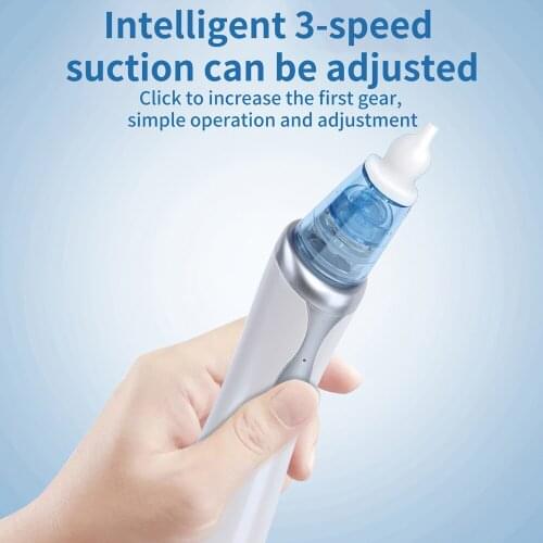 Low Noise Nose Mucus Vacuum Cleaner Rechargeable Electric Nasal Aspirator Sucker Automatic Booger Sucker Three Silicone Tips