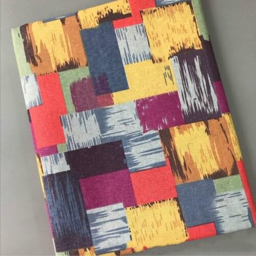 Multicolor Plaid Printed Cotton Linen Fabric DIY Sewing Linen Cotton Fabric Canvas Material Pillow Textile Sofa Curtain Decorate