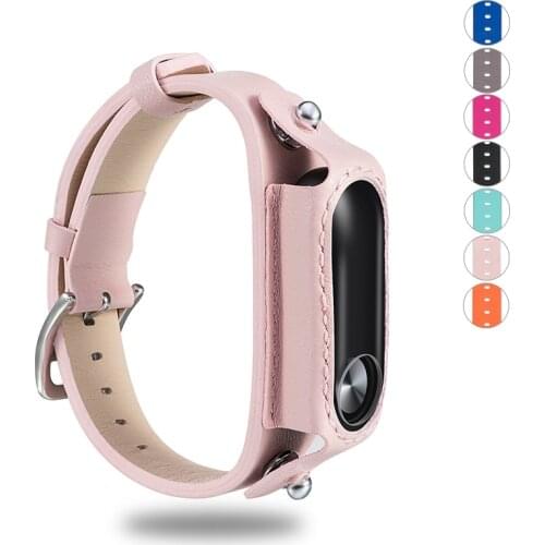 Essidi Sweatproof Soft Leather Watch Strap Replacement For Xiaomi Mi Band 2 Quick Release Wrist Band Loop Parts