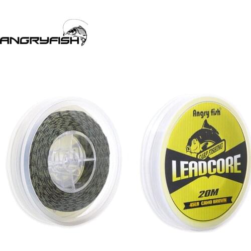 Angryfish 20Meters for Carp Rig Making Sinking Braided Line Lead Core Carp High quality material Fishing Line 25Lbs -60Lbs