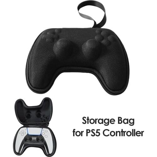 Gamepad Storage Bag Portable EVA Controller Zipper Pouch Dust/ Shockproof Hard Protective Case for Play Station 5 PS5 Gamepad