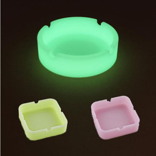 Luminous Silicone Ashtray Luminous Round Ashtray for Smoking Cigarette Cigar Weed Accessories Ashtray for Home Desk Accessories