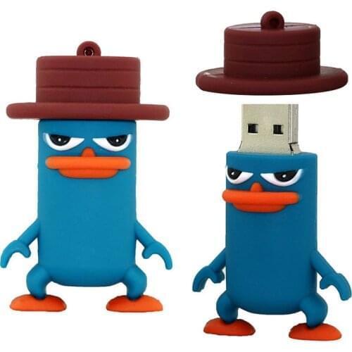 Pendrive Cartoon Animal Duckbill USB Flash Memory Stick Perry Platypus Pen Drive 128GB 64GB 32GB 16GB 8GB USB Flash Drive