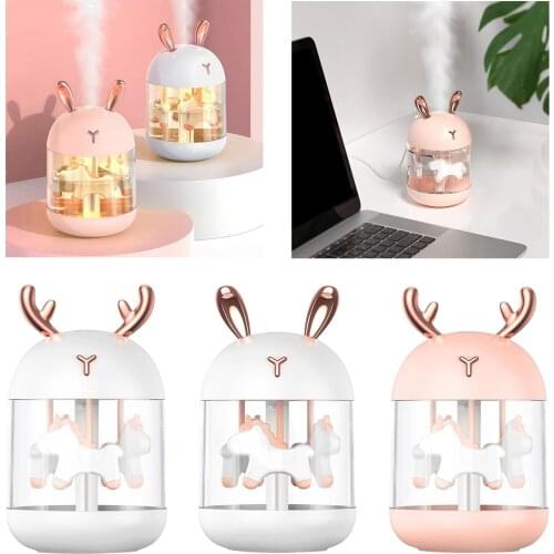 USB Humidifier Air Nebulize Purifier Aroma Diffuser LED USB Lamp 300ml Kids