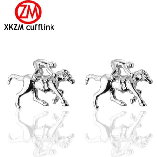 High Quality French animal Style Silvery Riding horse Cufflink For Mens Shirt Brand suit Cuff Buttons Cuff Links Jewelry