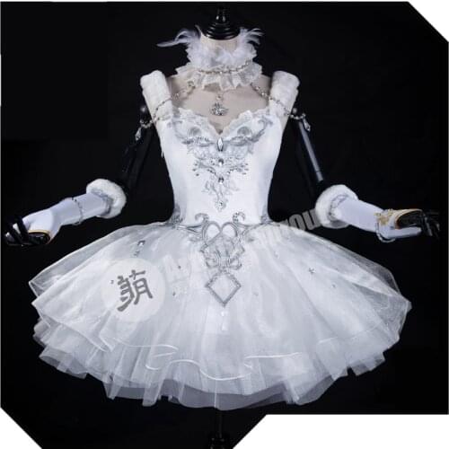 Anime Shining Nikki Crown Ballet White Uniform Gorgeous Party Dress Full Set Cosplay Costume Women Halloween Free Shipping 2020