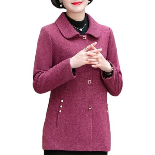 Autumn Winter Coats Jackets Women Plus Size Woolen Coat Womens Wool Coats Long Tops Woolen Blends Overcoat Female Coat 4XL F237