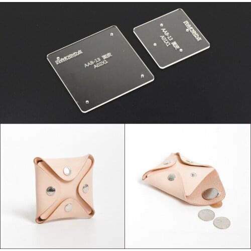 1Pcs Handmamde Coin Purse Acrylic Template Leather Pattern DIY Hobby Leathercraft Sewing Pattern Stencils 8*8*1cm