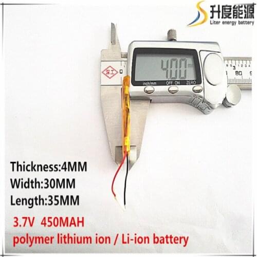 10pcs [SD] 3.7V,450mAH,[403035] Polymer lithium ion / Li-ion battery for TOY,POWER BANK,GPS,mp3,mp4,cell phone,speaker