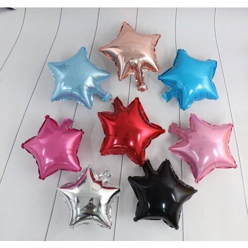 100pcs 10inch Mini Five-pointed Star Balloons, Black Red Star Foil Balloons, Birthday Decorations Wedding Supplies